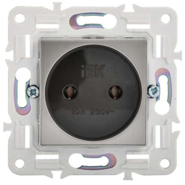 Розетка SKANDY 10А без заземл. без защ. шторок SK-R02N никель IEK SK-R10-10-K50