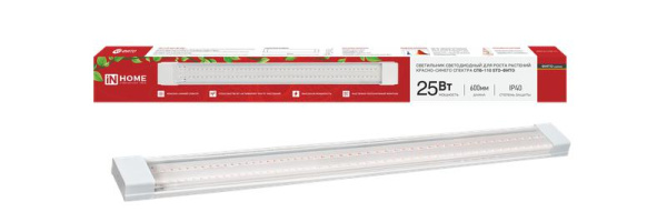 Светильник светодиодный СПБ-110 STD-ФИТО 25Вт IP40 600мм красн./син. спектр IN HOME 4690612064963