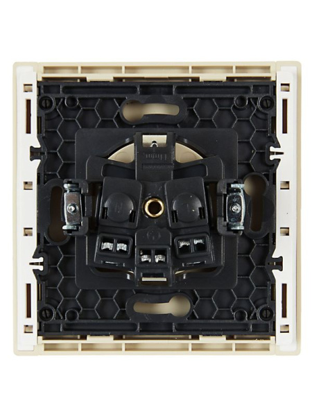 Розетка СП FORTE&PIANO FP416 16А с заземл. без защ. шторок винт. крепл. ваниль IEK FP-R11-16-K10