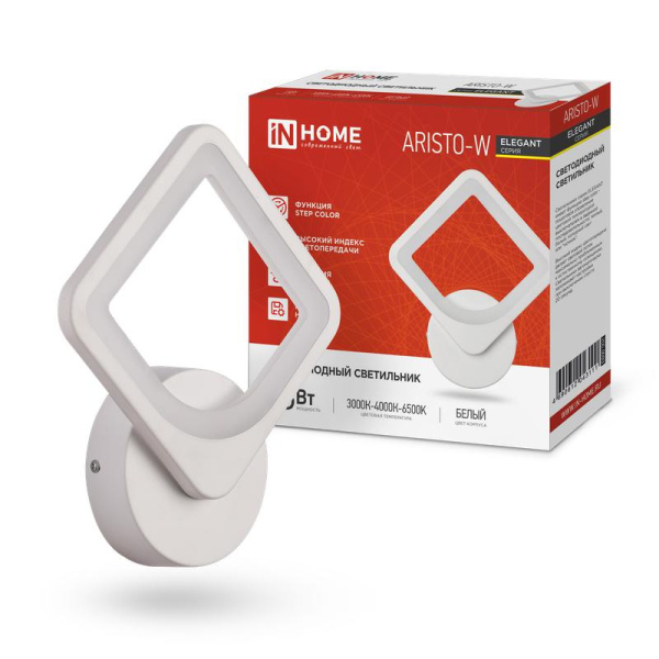 Светильник светодиодный ELEGANT ARISTO-W 15Вт 3000-6500К 1050лм 230В STEP COLOR бел. IN HOME 4690612043111