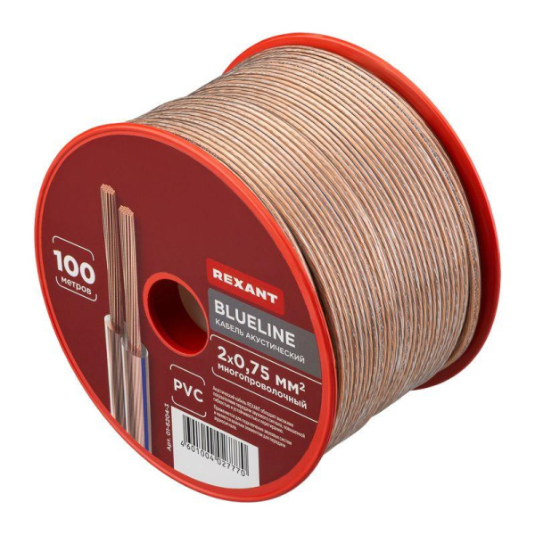 Кабель Stereo 2х0.75 BLUE LINE 100м (м) Rexant 01-6204-3