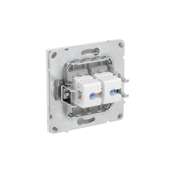 Розетка компьютерная 2-м KANT RJ45 кат.6A без шторки бел. песок DKC 7010674