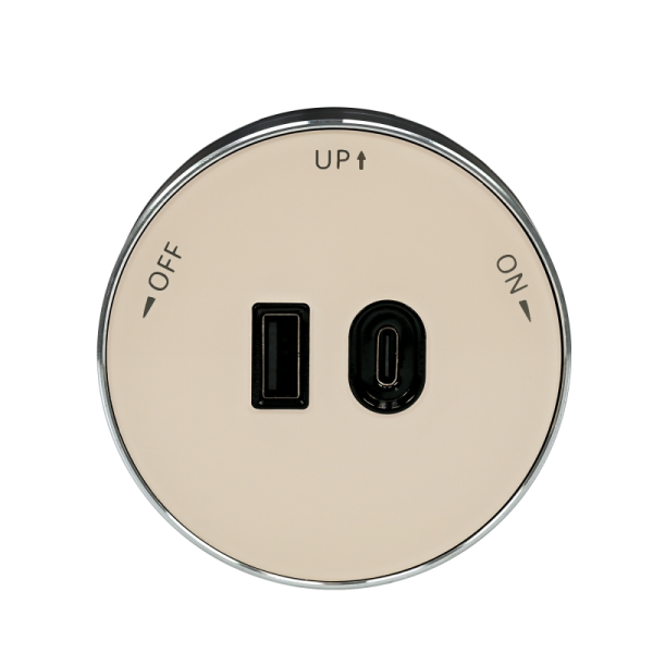 Розетка MultiTrack с 2-мя заряд. устройствами USB тип А+С 18Вт 5В/3А тип MTK03 песочн. SE MTK13003P