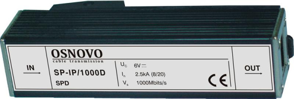 Устройство грозозащиты SP-IP/1000D для локал. вычислит. сети (скорость до 1000Мб/с) OSNOVO 11342