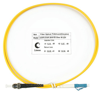 Шнур оптический FOP(s)-9-LC-ST-1.5m simplex LC-ST 9/125 sm 1.5м LSZH Cabeus 8351c