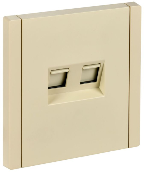 Розетка компьютерная 2-м RJ45 кат.5E FORTE&PIANO FP433 ваниль IEK FP-K20-1-K10