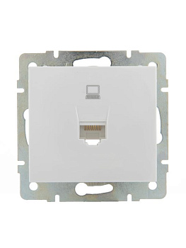 Розетка компьютерная СП Rain RJ45 16А IP20 механизм бел. LEZARD 703-0288-139