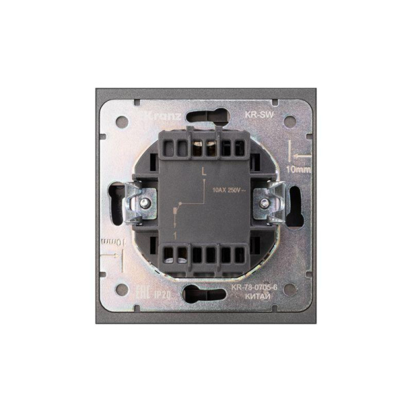 Выключатель 1-кл. СП STRONG MIELE 10А графит Kranz KR-78-0705-6