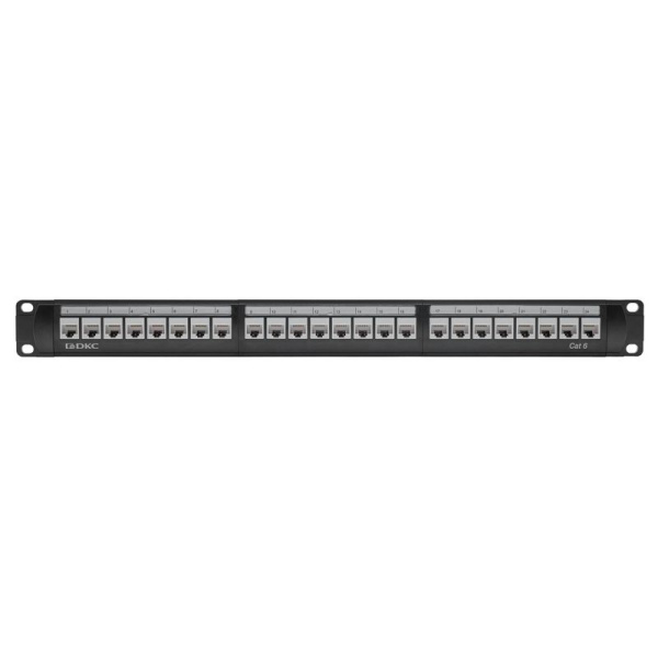 Патч-панель 19дюйм 1UCAT6 24 модуля RJ45 неэкранированная DKC RN6PPU24