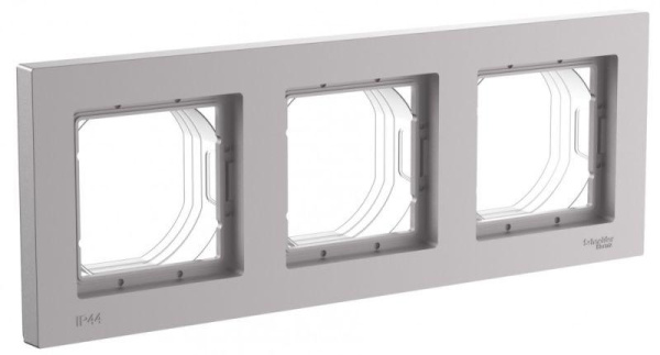 Рамка 3-м AtlasDesign Aqua IP44 алюм. SE ATN440303