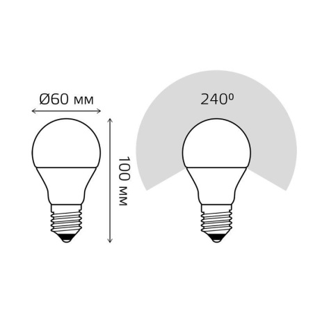 Лампа светодиодная Black 10Вт A60 грушевидная RGBW E27 диммир. GAUSS 102102410