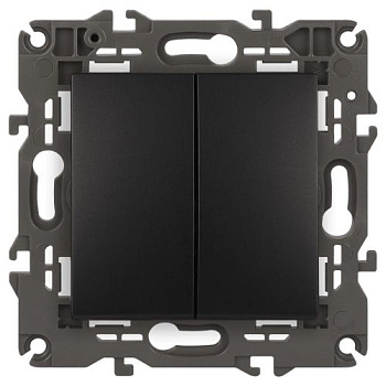 Переключатель 2-кл. СП Elegance 14-1106-05 10А IP20 250В 10AX механизм антрацит Эра Б0034247
