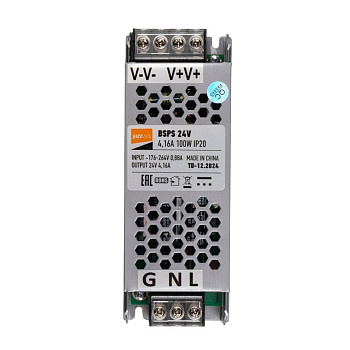 Блок питания для светодиод. ленты BSPS 24В 4.16А 100Вт IP20 JazzWay 5062184