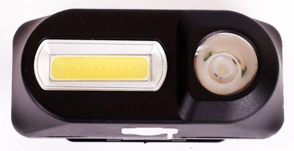 Фонарь аккумуляторный налобный LED53763 XPE + COB LED 3 + 3Вт 1 режим аккум 3.7В крепл. черн. (бокс) Ultraflash 14504