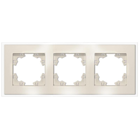 Рамка 3-м Афина стеклянная сл. кость (ivory) UNIVersal 2274