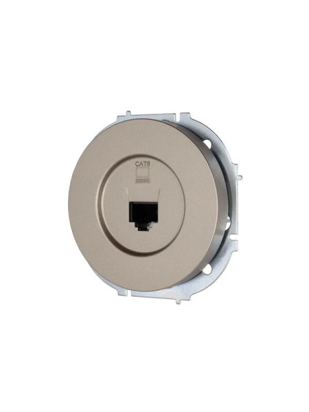Розетка компьютерная СП OSEN RJ45 кат.6 механизм титан LEZARD 743-3788-140