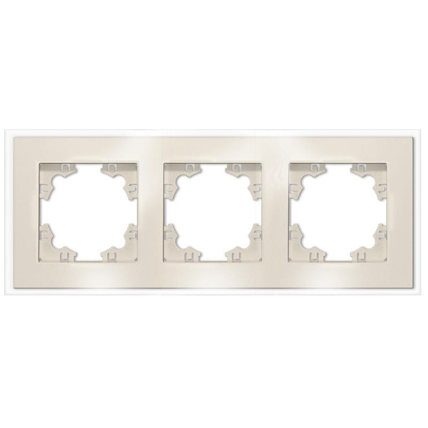 Рамка 3-м Афина стеклянная сл. кость (ivory) UNIVersal 2274