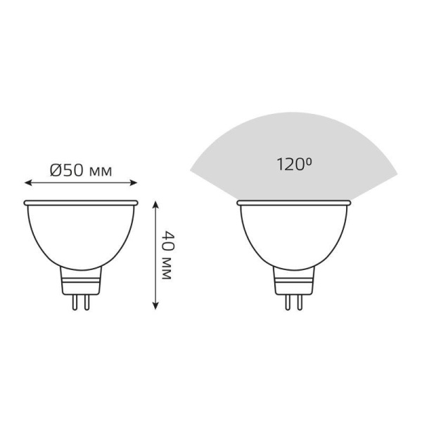 Лампа светодиодная Elementary 3.5Вт MR16 софит 4100К нейтр. бел. GU5.3 300лм GAUSS 13524