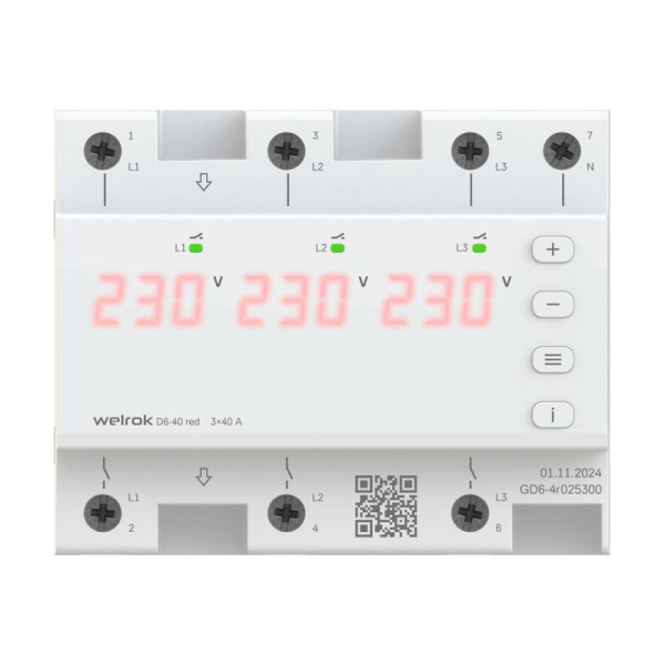 Реле напряжения D6-40 red Welrok 4660251140397