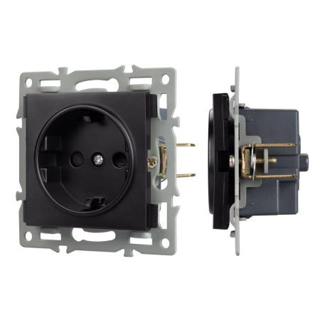 Механизм электрической розетки SCT-MEU1-PL-BK (250В 16А) Arlight 043731