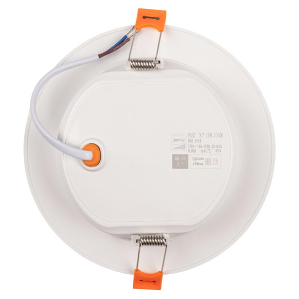 Светильник светодиодный PLED DL7 WH 12Вт 3000К IP54 1020лм встраив. бел. JazzWay 5069060