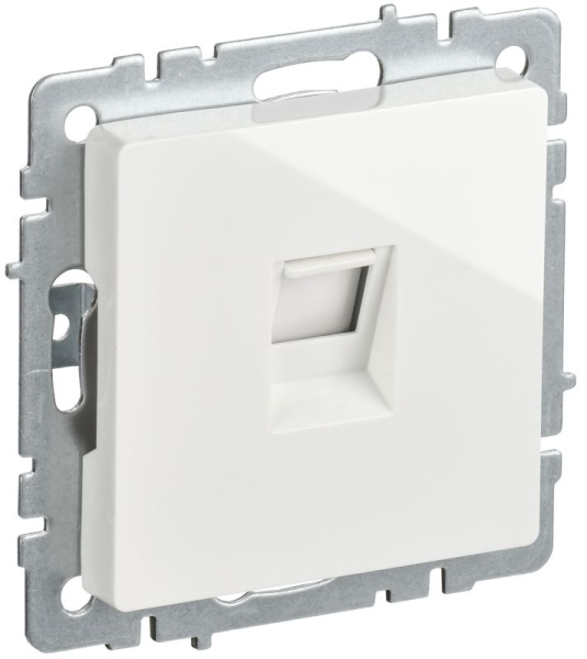 Розетка компьютерная Brite RJ45 кат.5E РК10-БрБ механизм бел. IEK BR-K10-1-K01-PRO