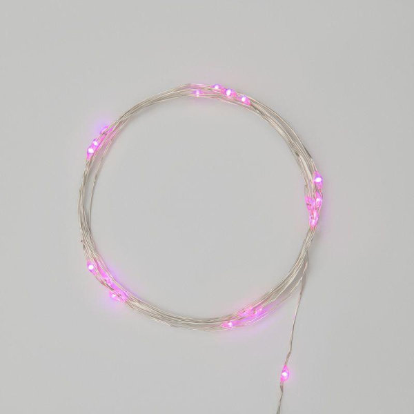 Гирлянда светодиодная "Роса" 2м 20LED роз. 2Вт 4.5В IP20 провод прозр. Neon-Night 303-007