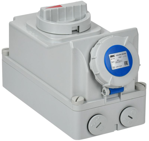 Розетка с мех. блокировкой 16А-6ч 220В 2P+PE ССИ-813 IP67 IEK PSR11-016-3-5-67