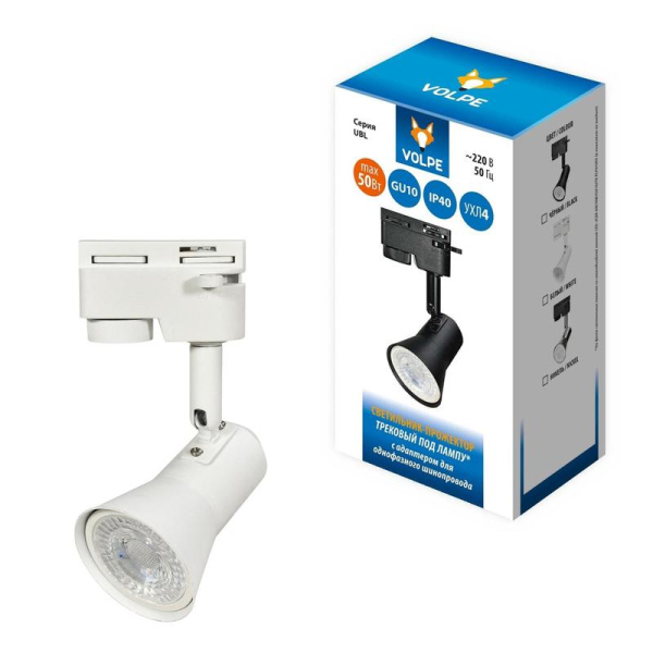 Светильник-прожектор трековый UBL-Q323 GU10 WHITE GU10 бел. Volpe UL-00009604