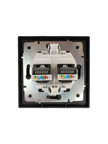 Розетка компьютерная 2-м СП ZIMA IP20 механизм черн. бархат LEZARD 704-4288-141