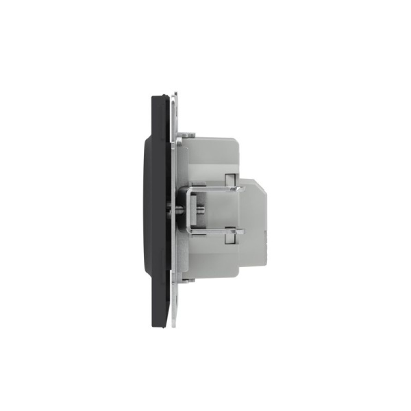 Розетка силовая KANT 2P+E защ. шторки черн. уголь DKC 7012003