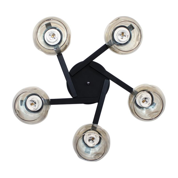 Светильник "Альфа" 151 (плафон 8425) НПБ 01-5х60-151 E27 (ИМ) потолочн. черн. Элетех 1005405389