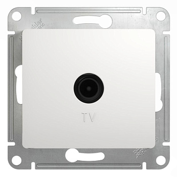 Розетка телевизионная проходная TV 1-м СП Glossa 4дБ механизм бел. SE GSL000192