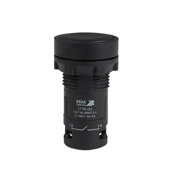 Кнопка с фиксацией OptiSignal Compact D22 С7-PH-211 черн. 1НО+1НЗ XB7NH25 КЭАЗ 362073