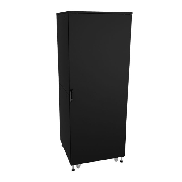 Шкаф напольный разобранный 19дюйм IT-CQE-N 24U 600х600мм крыша с вырубкой сплошная металл и сплошная металл одинарные боковые панели черн. RAL9005 DKC R5ITN24606FM1M1SB