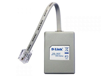 Сплиттер DSL-30CF/RS ADSL Annex A 1xRJ11 вход и 2xRJ-11 выход с 12см телефон. кабелем D-link 164163