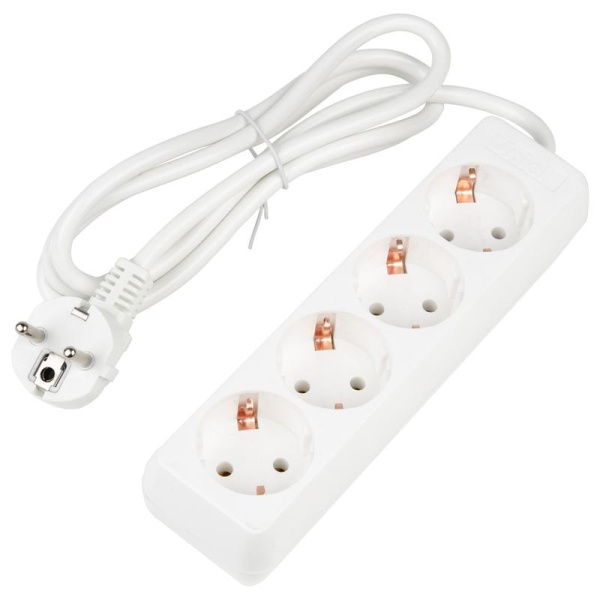 Удлинитель 4х1.5м с заземл. 16А Ultra S-GCU4-1.5 WHITE бел. Uniel UL-00010005
