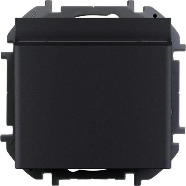 Выключатель 1-кл. СП Inspiria 6А IP20 для гостиничных номеров механизм антрацит IEK 673803