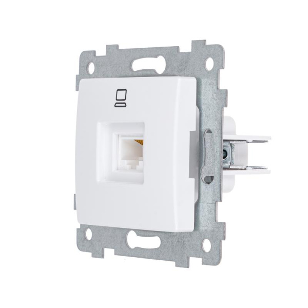 Розетка компьютерная 1-м Мария РК1-455 RJ45 кат.5E механизм бел. Кунцево 110022