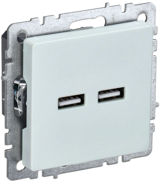 Розетка BRITE USB A+A 3.1А РЮ10-1-БрЖ механизм жемчуж. IEK BR-U21-D31-K36