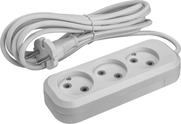Удлинитель 3х5м без заземл. 10А IP20 90509 OPE-S-03-500-X-2х1 ОНЛАЙТ 90509