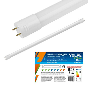 Лампа светодиодная LED-T8-10W/NW/G13/FR/FIX/O 10Вт матовая 4000К нейтр. бел. G13 неповорот. (упак. рукав) Volpe UL-00003084
