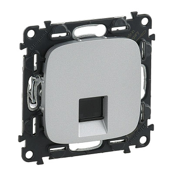 Розетка компьютерная 1-м Valena Allure RJ45 кат.5E UTP с лицев. панелью механизм алюм. Leg 753940