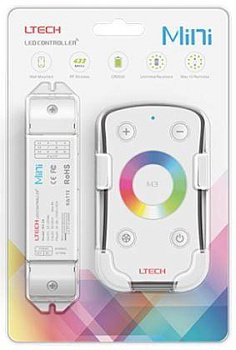 Контроллер RGB для LED ленты 12-24В IP20 135x30x20мм c пультом 3CH 108/216W (12В/24В) (LTECH) VARTON M3+M3-3A