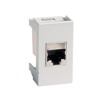 Розетка компьютерная 1-м 1мод. Viva RJ45 кат.5E экранир. бел. DKC 45048