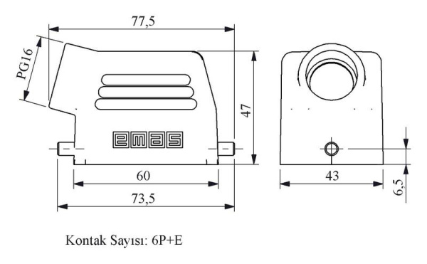 Кожух боковой ввод EMAS EBM06GU10