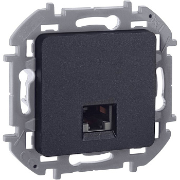 Розетка компьютерная Inspiria RJ45 кат.6 UTP механизм антрацит IEK 673833