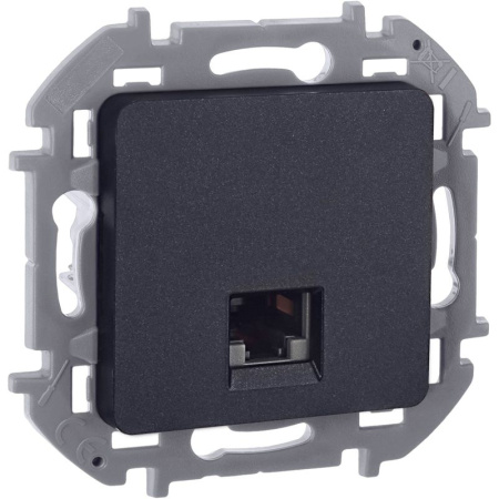 Розетка компьютерная Inspiria RJ45 кат.6 UTP механизм антрацит IEK 673833