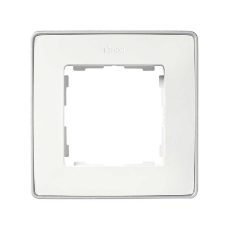 Рамка 1-м Simon82 Detail бел.; основание алюм. Simon 8201610-243