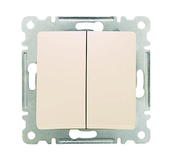 Выключатель 2-кл. СП Lillium IP20 механизм крем. Makel 30010003